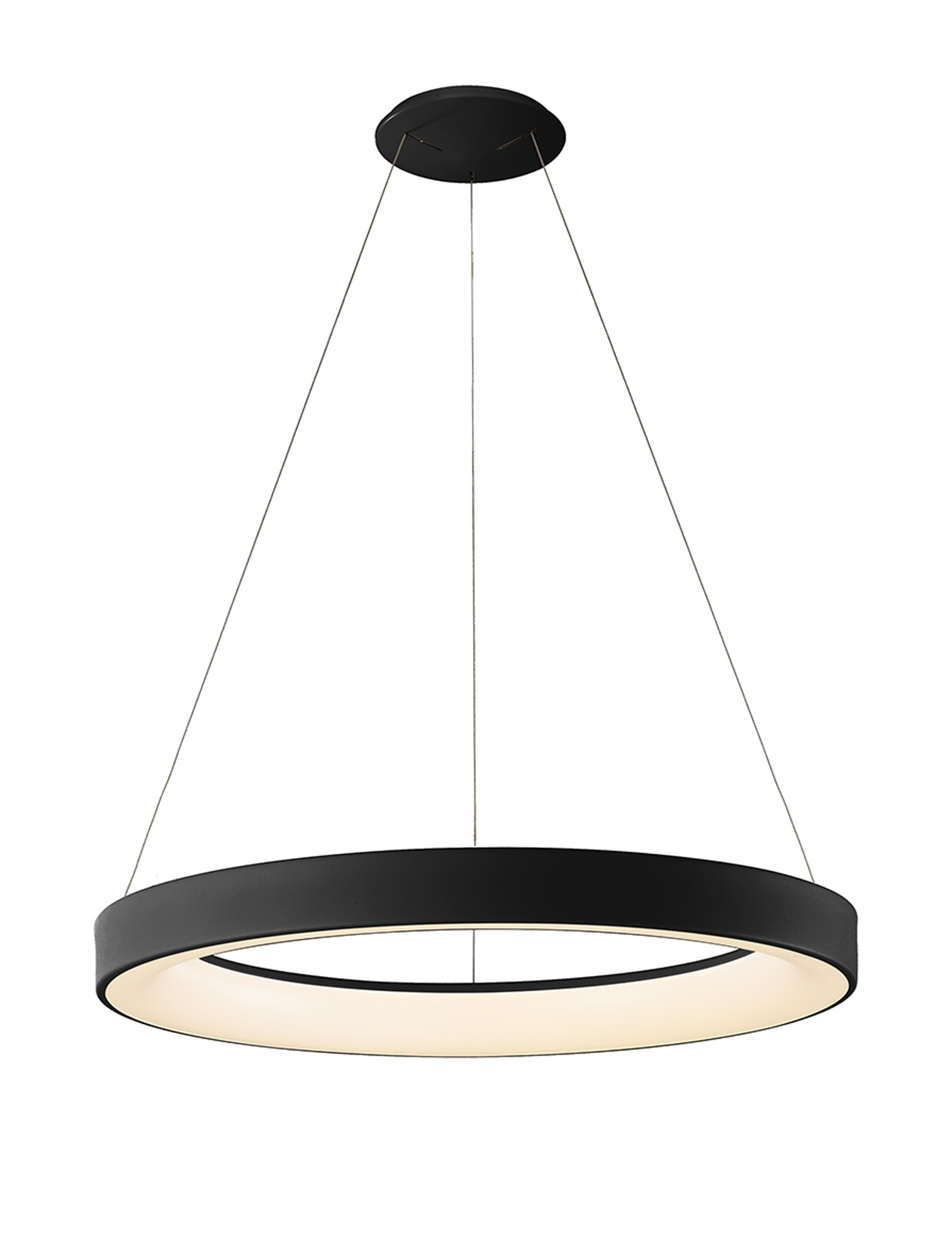 M8571  Niseko II Ring Pendant 65cm 50W LED Black